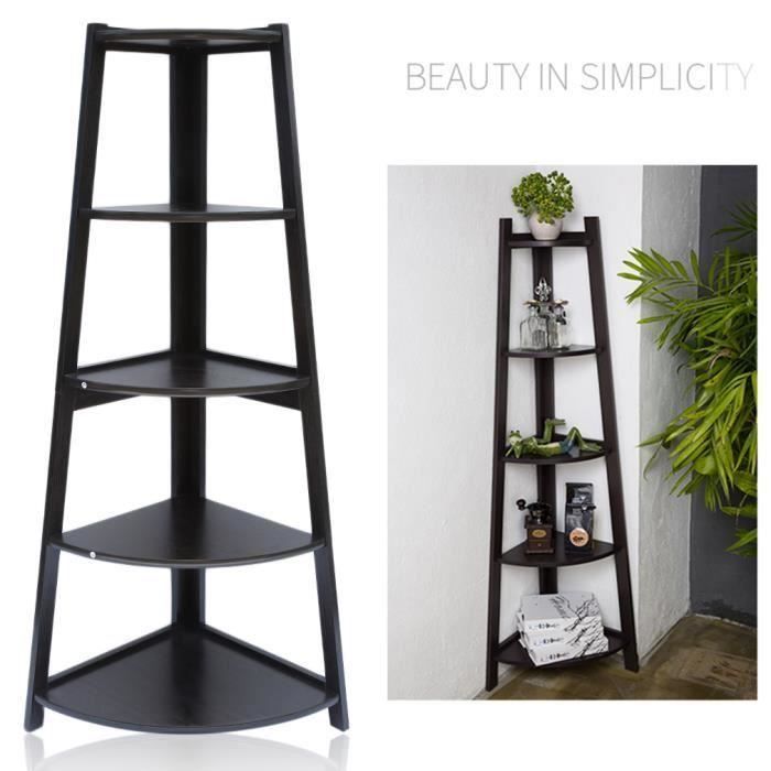 LESHP Echelle 5 Étagères d'angle 137*31*22cm noir - Achat ...