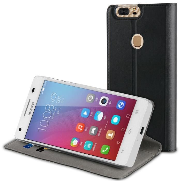 MUVIT Etui Folio Stand Noir Pour Huawei 8