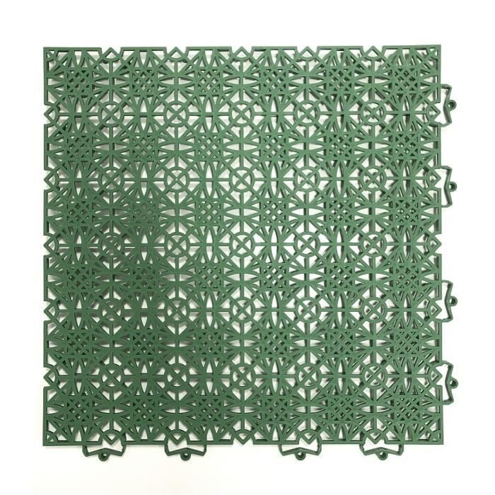 D-C-FLOOR Dalles de sol en polypropylène vertes - 38 x 38 cm