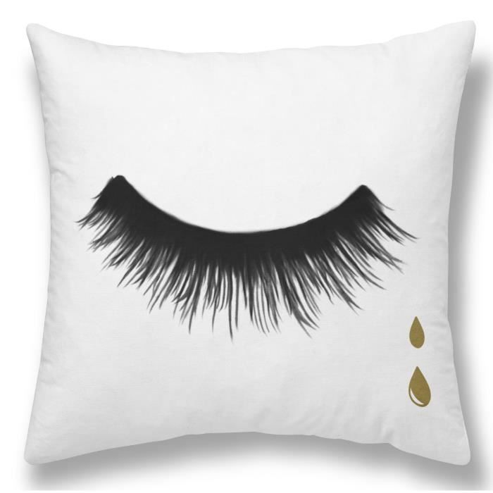 TODAY Coussin GOLD LABEL CILS DROPS 30x30 cm blanc, noir et or