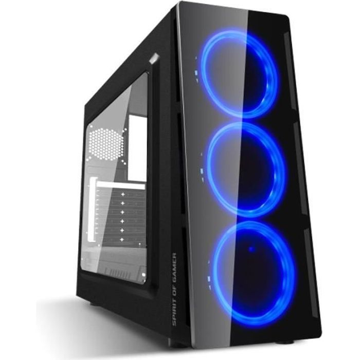 SPIRIT OF GAMER Boîtier PC, Chassis Gaming Deathmatch 5, Bleu