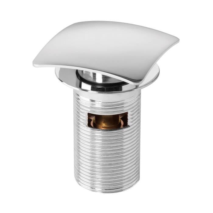 WIRQUIN Bonde de lavabo Quick-Clac - 75 mm - Carré - Avec trop-plein