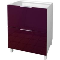 ELEMENTS BAS POP Meuble bas de cuisine L 60 cm - Aubergine ELEMENTS BAS POP Meuble bas de cuisine L 60 cm - Aubergine