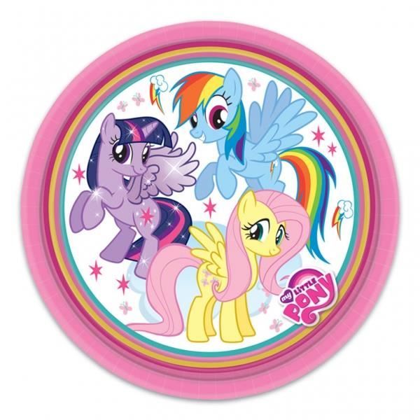 NOVASTYL BY TIFANY Lot de 8 assiettes en papier Mon Petit Poney - 23cm - Rose