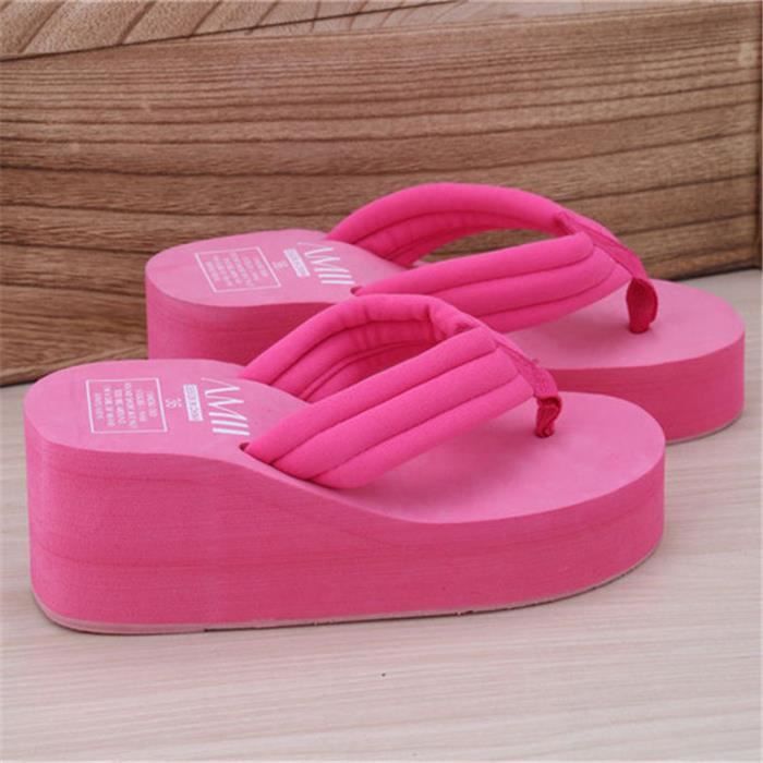 Tongs D'aration Femmes Rous rose Sandales Respirabilit Plateforme Plage rouge Croissante noir bleu Slipper Roux Confortable Pour De La blanc Hauteur Chaussure zE0q8w