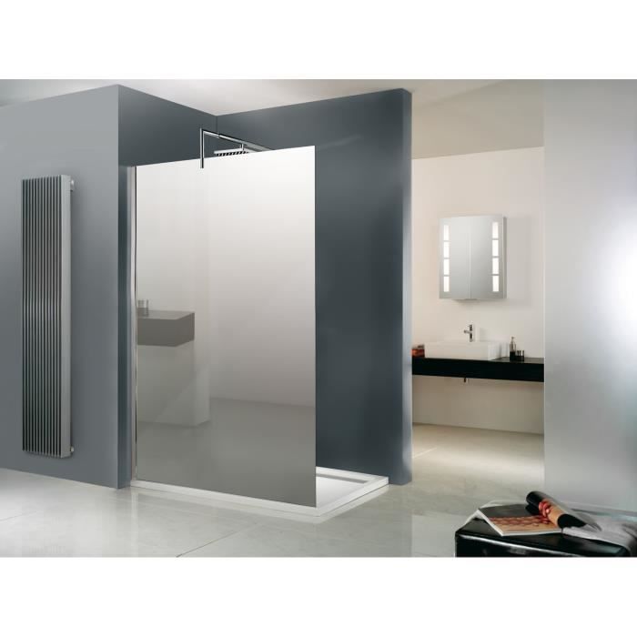 Paroi de douche fixe Walk In Free 90 x 200 cm miroir
