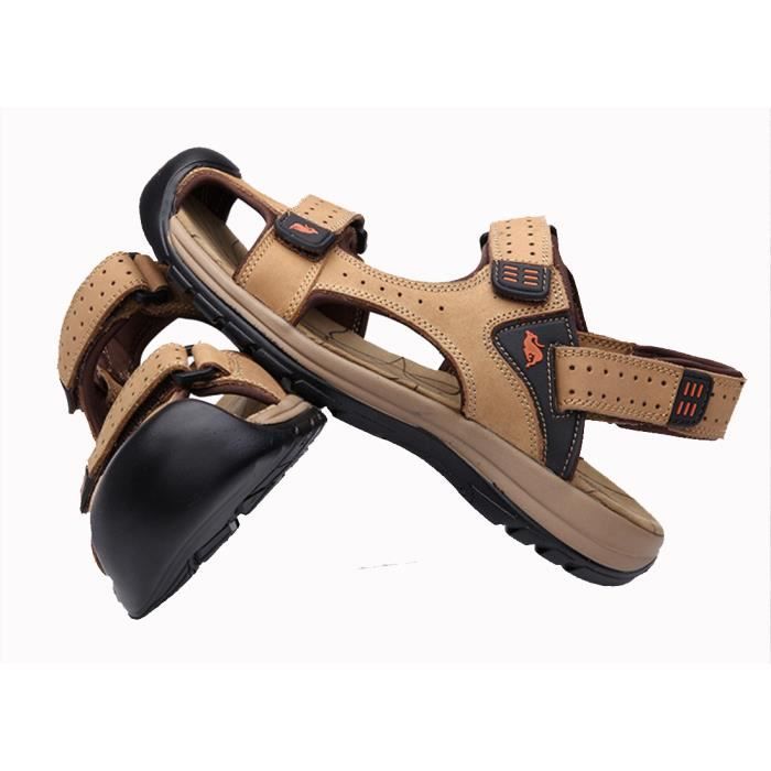 En Cuir Homme Confortable Bout Claire Sport Respirant brun Brun Fermé Stars® Randonnée Kaki kaki Sandales Plage De YWwd0q