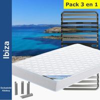 ENSEMBLE LITERIE Ibiza - Pack Matelas + AltoZone 90x190 + Pieds ENSEMBLE LITERIE Ibiza - Pack Matelas + AltoZone 90x190 + Pieds