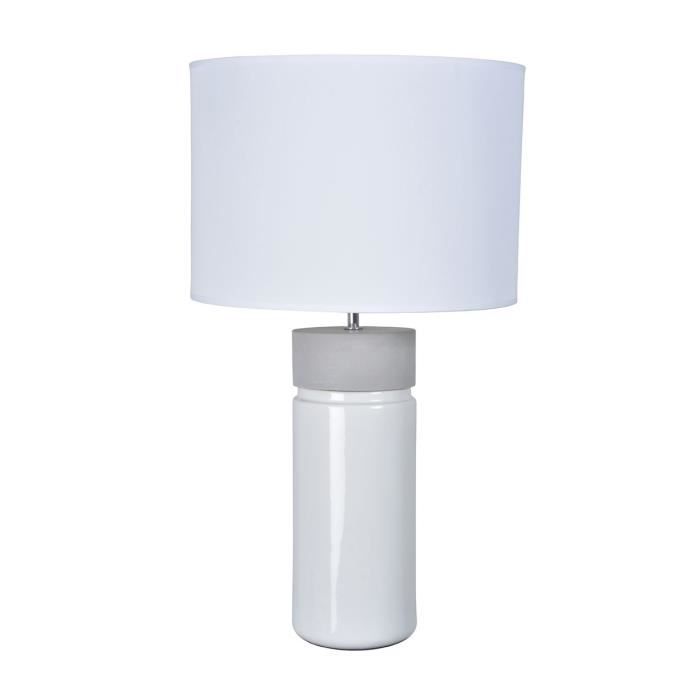 PALMA GM Lampe à poser bi-matière D 35 cm x H 63,5 cm Béton et blanc