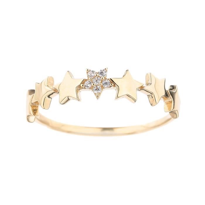 JULIA H Bague Etoile Or Jaune 375° et Oxyde de Zirconium Femme