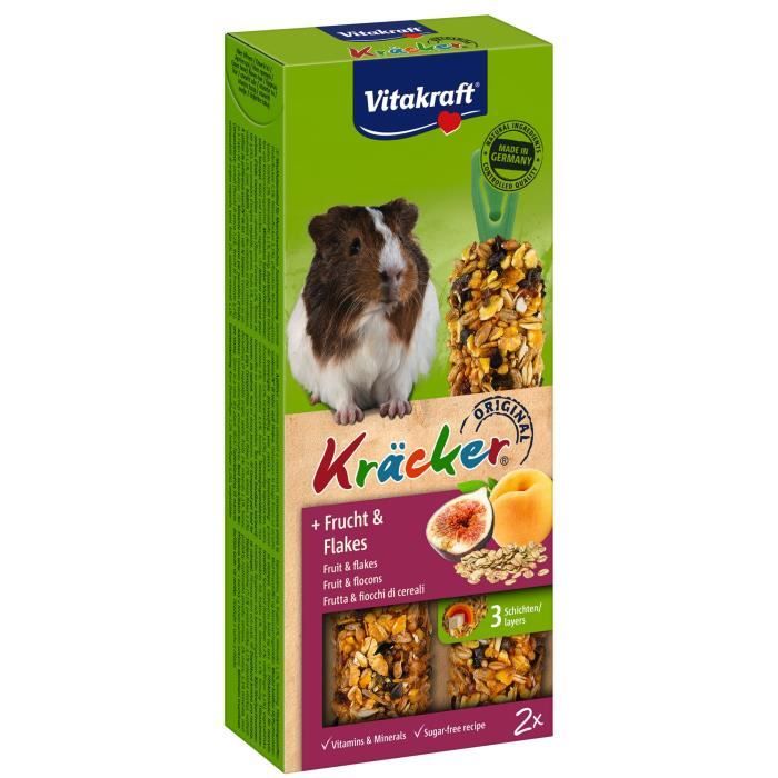 VITAKRAFT Kräcker Fruits et flocons P/2 - Pour cochon d'Inde