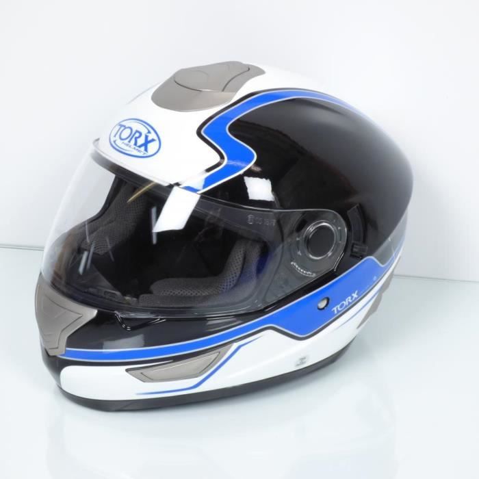 Casque Intégral Adulte Torx Taille M Manson Bleu Visière Solaire
