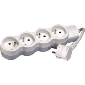 LEGRAND Rallonge multiprise standard 4x2 P+T cordon 1,5 m blanc et gris