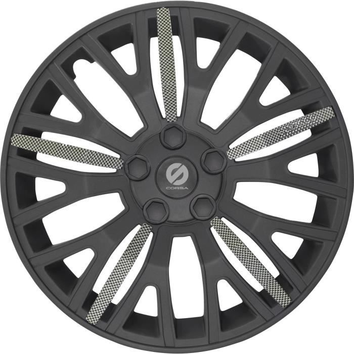Jeu de 4 Enjoliveurs Sparco Leggera 14'' Gris Noir