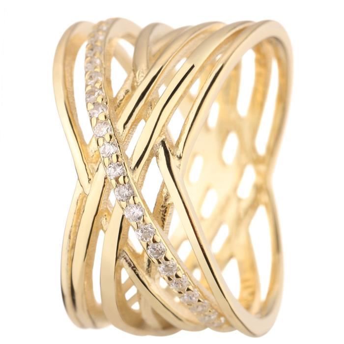 ANDREA BELLINI Bague Vermeil Jaune et Oxydes de Zirconium Femme