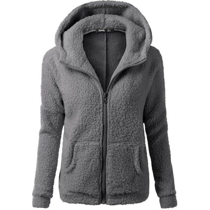 Fleece Veste À Manteau Zippé Sweatshirt Femme Capuche Sweat Polaire ztHvwxvP1q