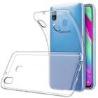 coque samsung a40 transparente a motif sur telephone blanc