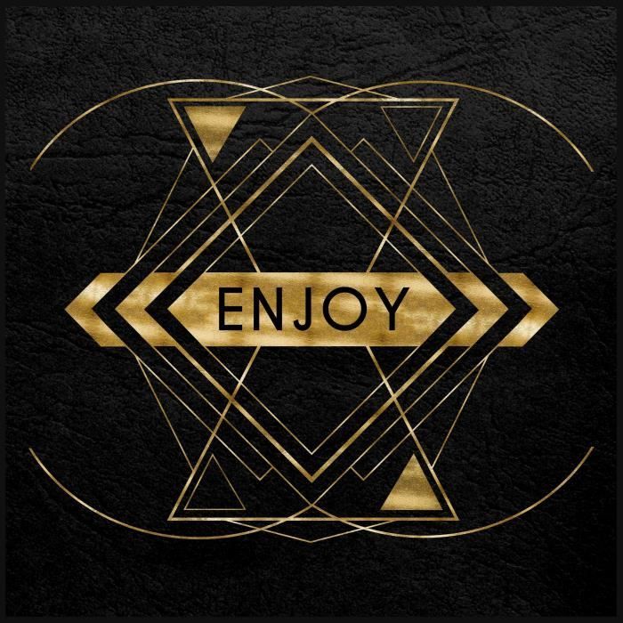 Tableau déco glossy GOLD ENJOY 50x50cm