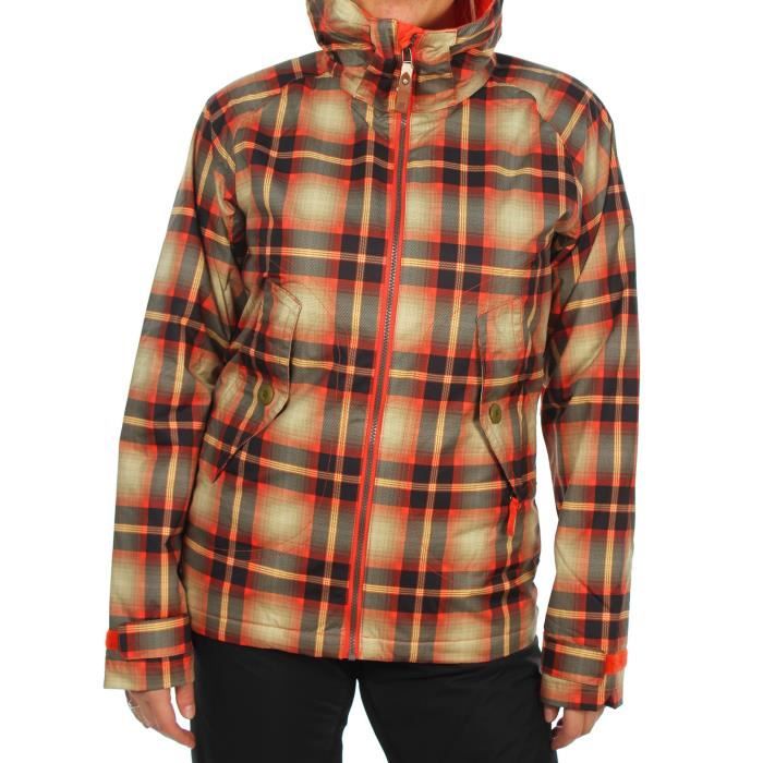 BURTON Veste Logan fever radiant plaid - Femme - Orange