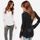 Chemise tricot Femme dentelle pointes fourchues...