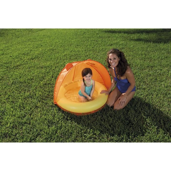 BESTWAY Piscinette et couverture UV Careful Orange - 97 x 107 x 74 cm