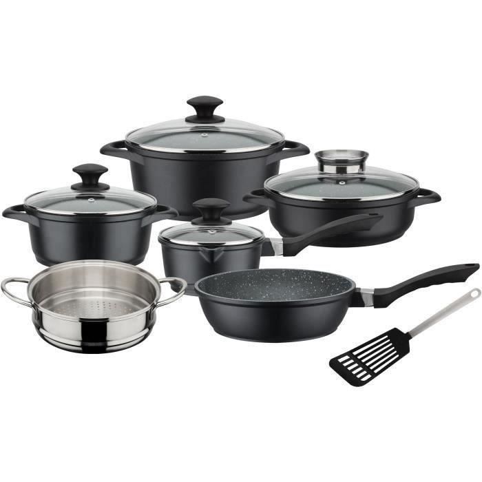 GSW 414562 Batterie en Aluminium Forgé Massif 10pcs - Antiadhésif - Marmites 20 et 24cm - casserole 16cm - tous feux dont induction