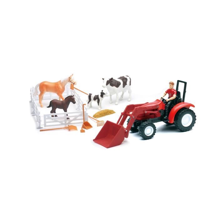 NEW RAY Ferme Vehicule Animaux Accessoires - Miniature - 23,5 cm