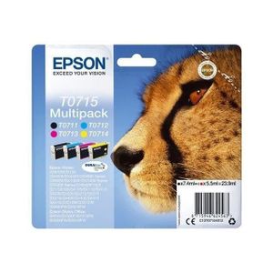 EPSON Multipack T0715 - Guépard - Noir, Cyan, Magenta, Jaune EPSON Multipack T0715 - Guépard - Noir, Cyan, Magenta, Jaune