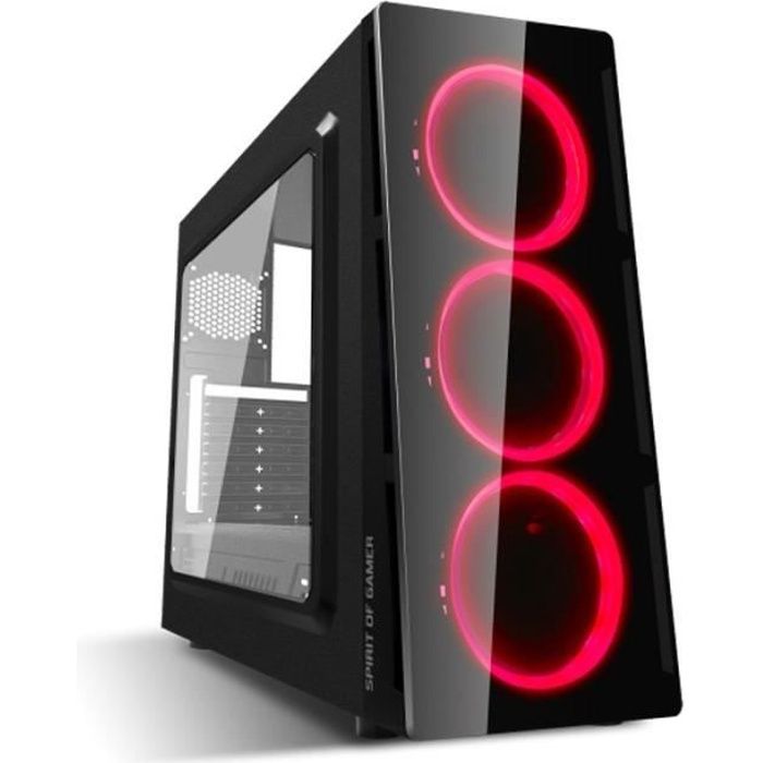 SPIRIT OF GAMER Boîtier PC, Chassis Gaming Deathmatch 5, Rouge