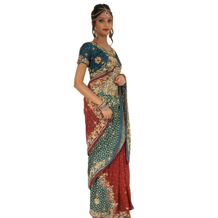 Robe Mariée Bollywood T36/42 Sari Indien Bordeaux Achat / Vente robe
