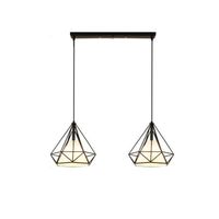 LUSTRE ET SUSPENSION STOEX 2 têtes Suspension Cage Forme Diamant Contem LUSTRE ET SUSPENSION STOEX 2 têtes Suspension Cage Forme Diamant Contem