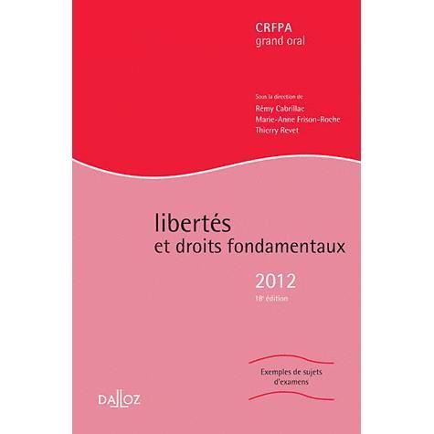 Libertés et droits fondamentaux (édition 2012)   Achat / Vente