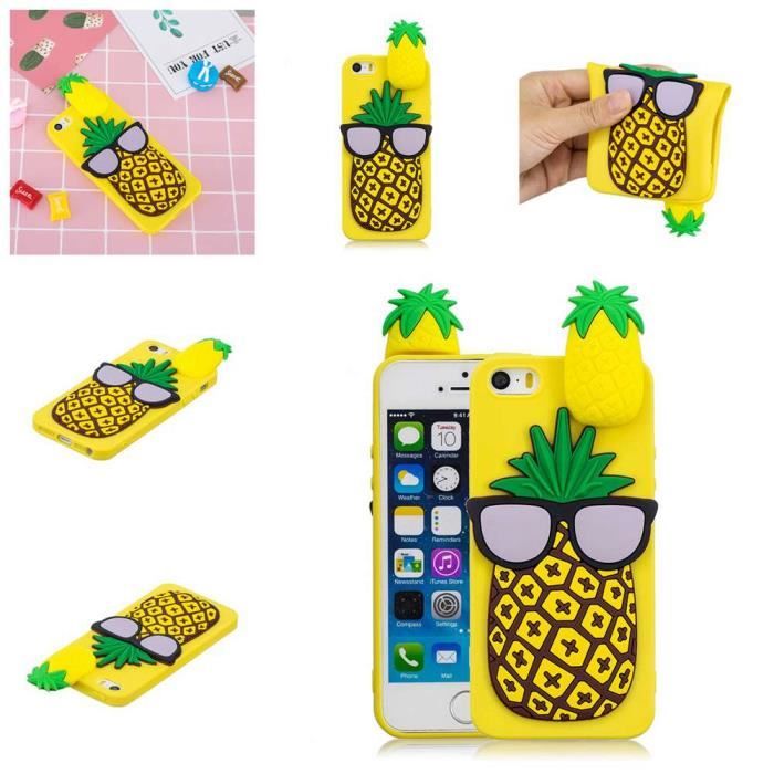 coque iphone 5 silicone ananas