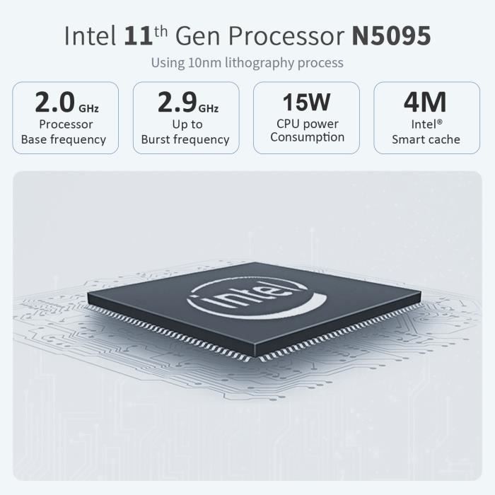 Mini PC de bureau Beelink U57 8+256 HDMI*2 avec1