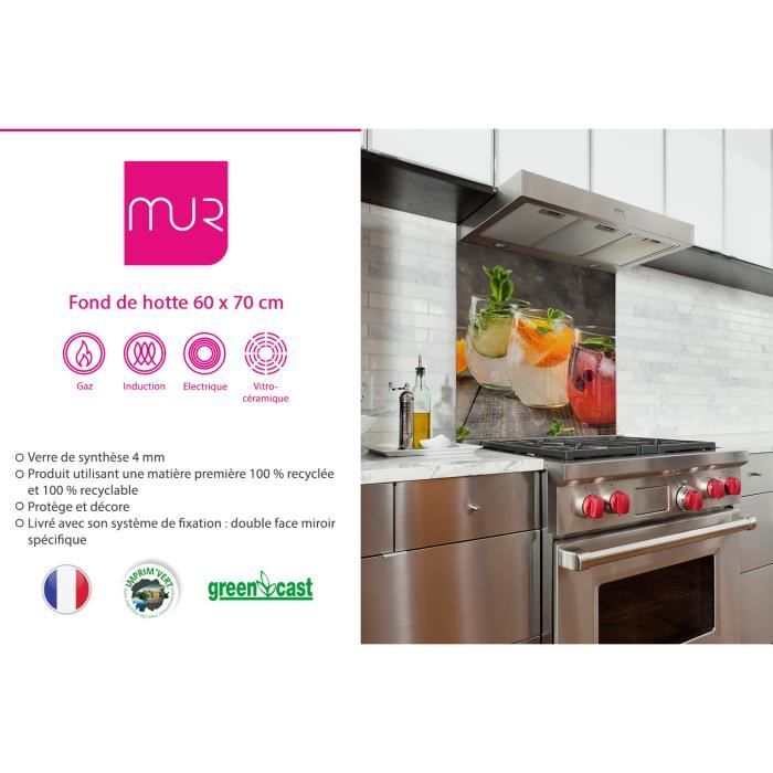 Fond de hotte "Trio cocktails" en Verre3