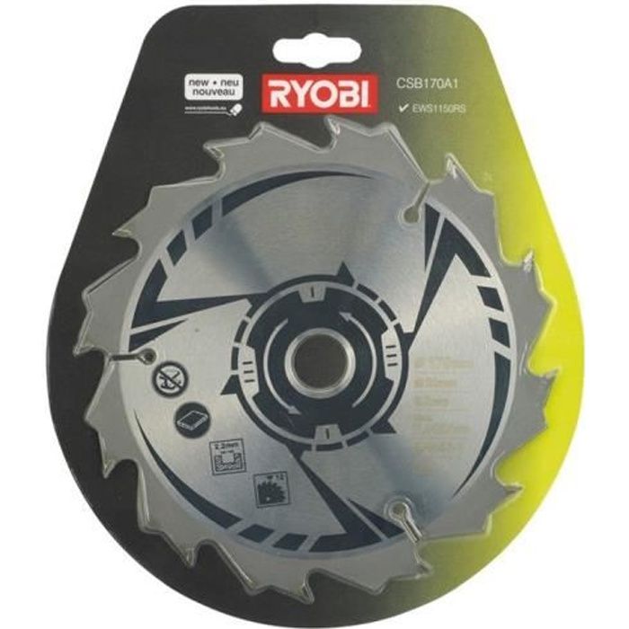 Lame pour scie circulaire RYOBI 170mm 12 dents CSB170A1