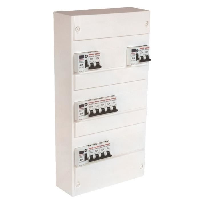 DEBFLEX Tableau électrique pré-équipé 3 rangées 39 modules