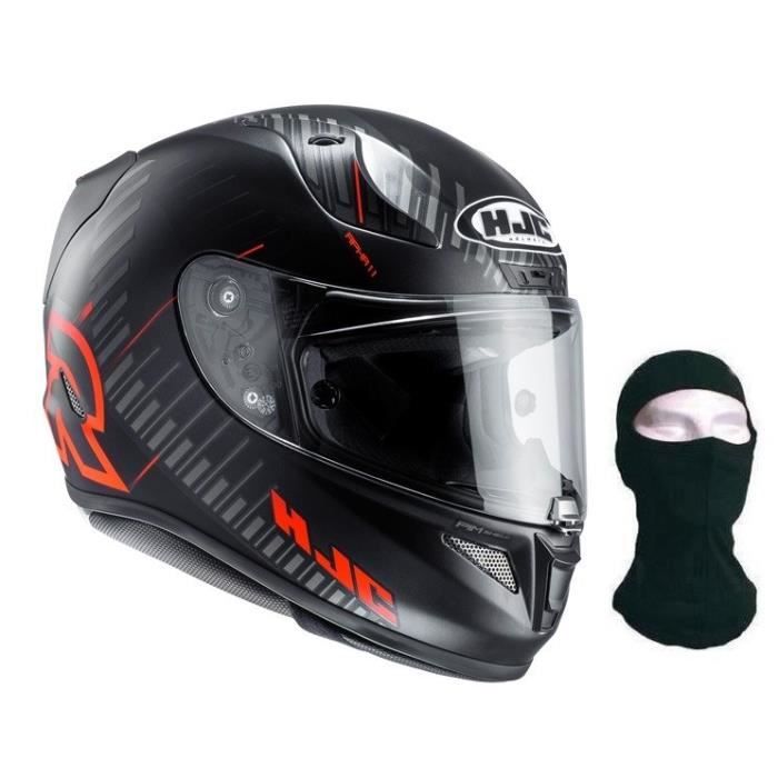 HJC Casque Intégral Rpha11 Epik Trip Noir Rouge + Cagoule
