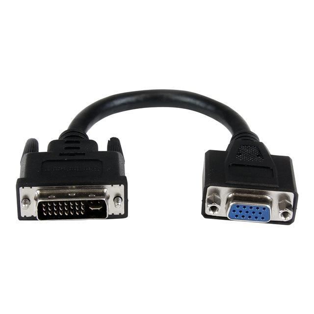 STARTECH Câble adaptateur DVI vers VGA de 20 cm - Convertisseur DVI-I vers HD15 - M/F - Noir