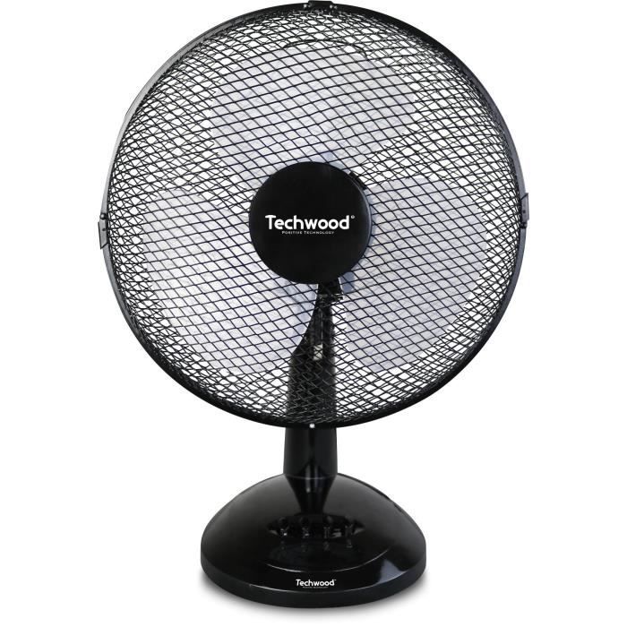 TECHWOOD Ventilateur de table - 30 cm - 3 vitesses de ventilation - Réglage : oscillation et orientation - Puissance 35 W