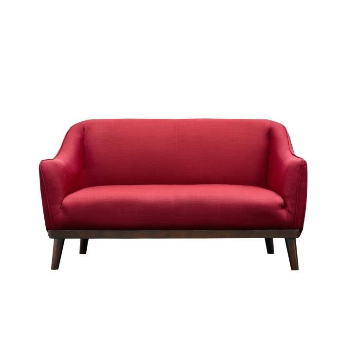 Canape 2 places tissus rouge - Achat / Vente pas cher
