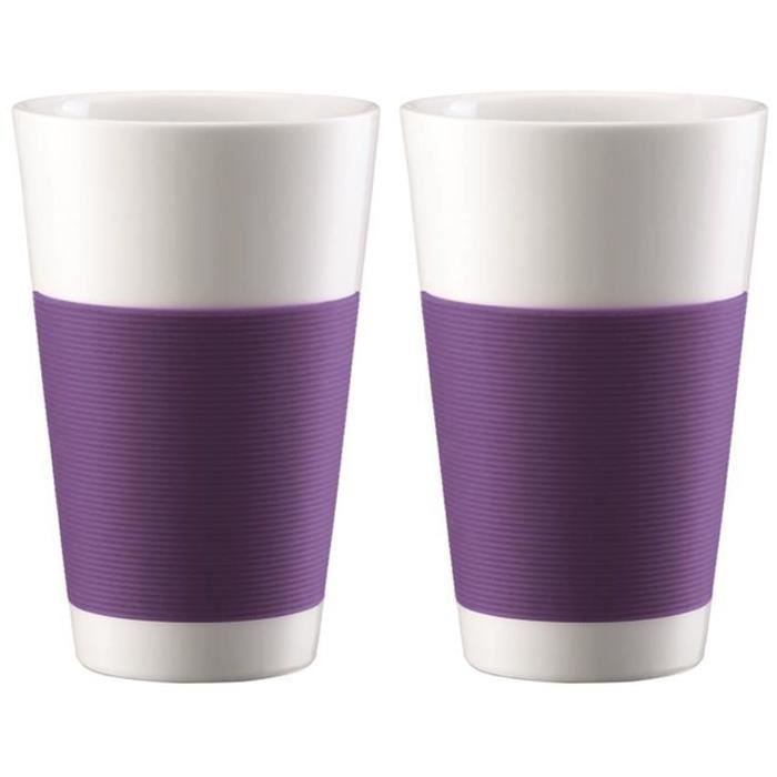 BODUM CANTEEN Set 2 tasses porcelaine double paroi 0,35L violet