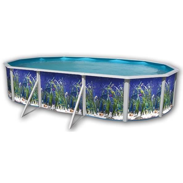 OCÉAN Piscine en acier ovale 640x366x120