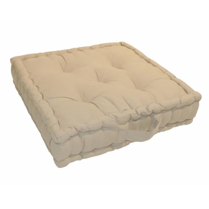 Coussin de sol Grand Format 100% Coton 60x60x15 cm LIN