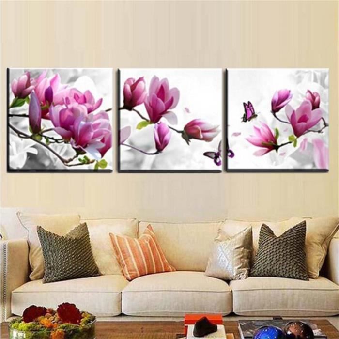 triptyque peinture avec des fleurs-8719178129568 - achat / vente
