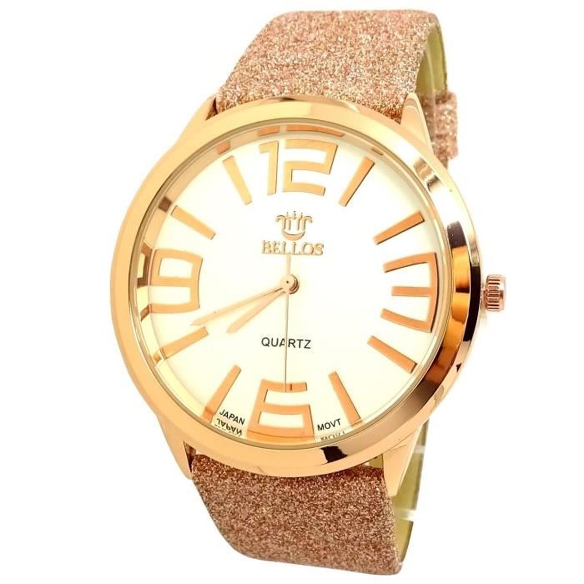  MONTRE FEMME BIJOUX  OR ROSE CUIVRE FASHION STRASS 