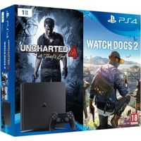 CONSOLE PS4 Nouvelle PS4 Slim 1 To + 2 Jeux : Uncharted 4 : A CONSOLE PS4 Nouvelle PS4 Slim 1 To + 2 Jeux : Uncharted 4 : A