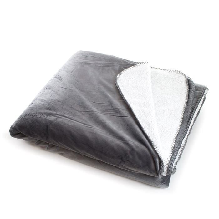 ANDORA Plaid Jessie 180x220 cm - Anthracite - 100% polyester