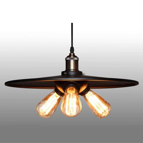 suspension industrielle noire 3 ampoules - hestia - achat / vente