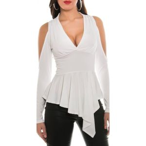 Femme Asymétrique Koucla Shirt Vente T Top Blanc Achat y7b6fg